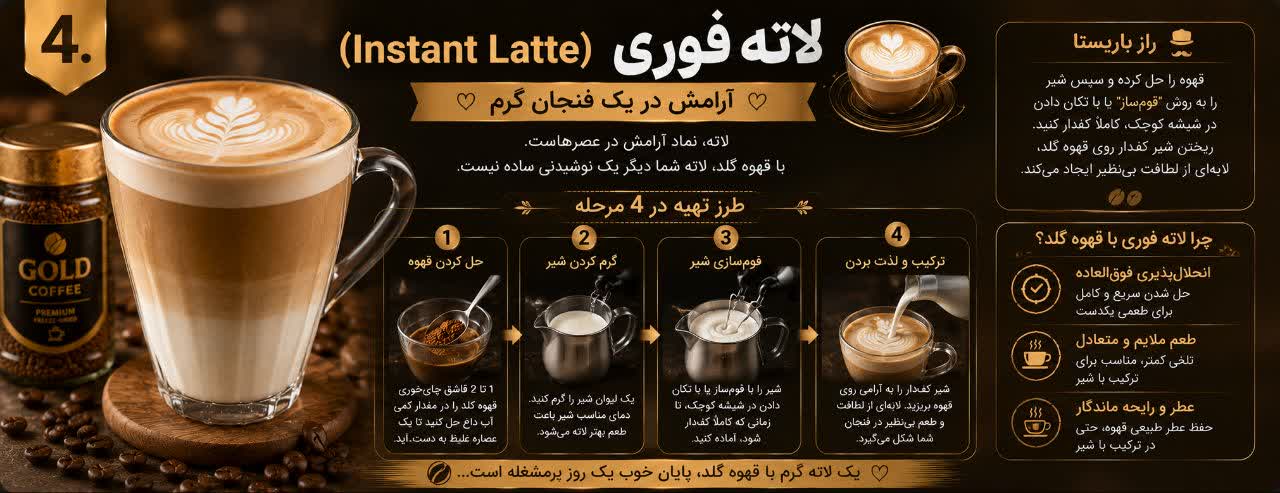 لاته فوری (Instant Latte): آرامش در یک فنجان گرم